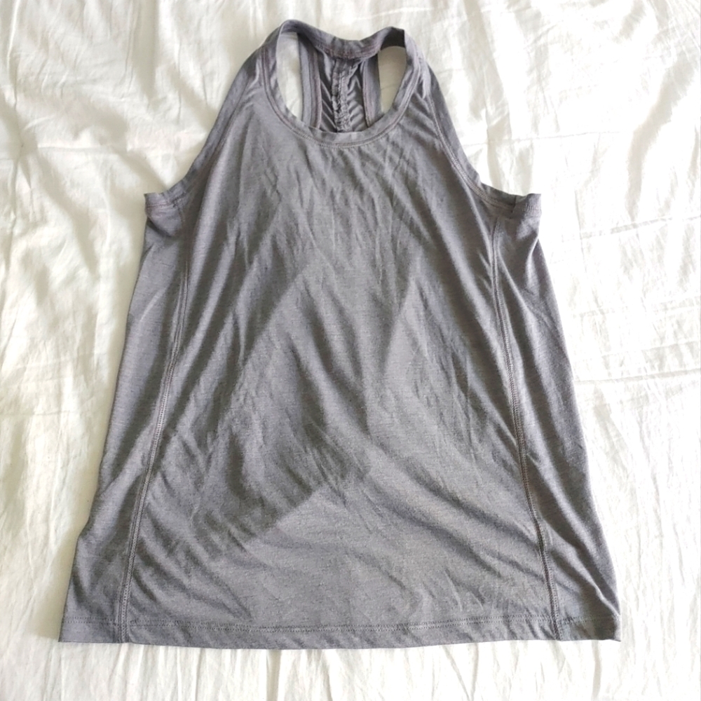 Old Navy Active gray racer back knot tank top
